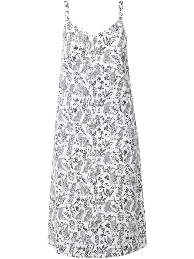 Studio Untold Dames - Maxi-jurk A-lijn satijn all-over print - Off-white - Maat 42+