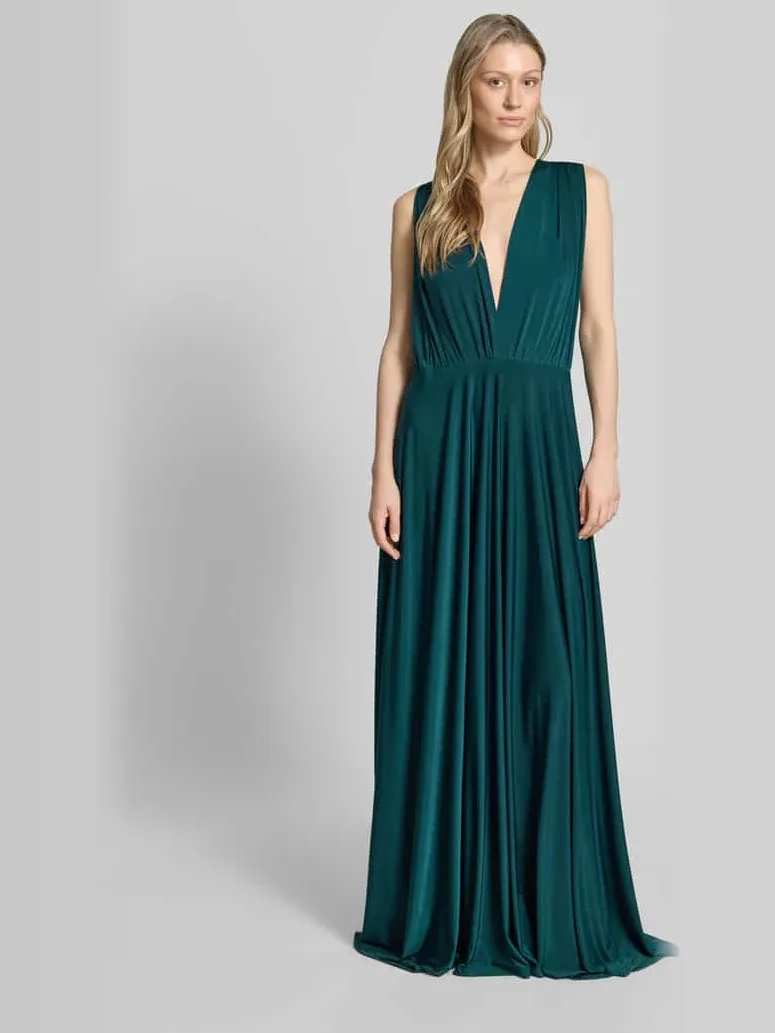 Rose Avenue maxi-jurk met diepe v-hals Flessengroen