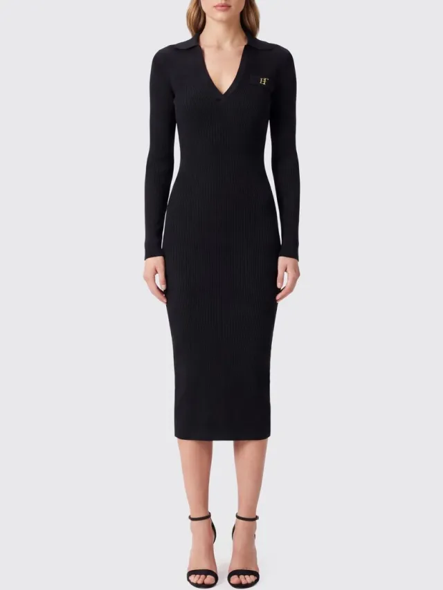 Elisabetta Franchi Midi-jurken Elisabetta Franchi AM08B66E2 110 Zwart
