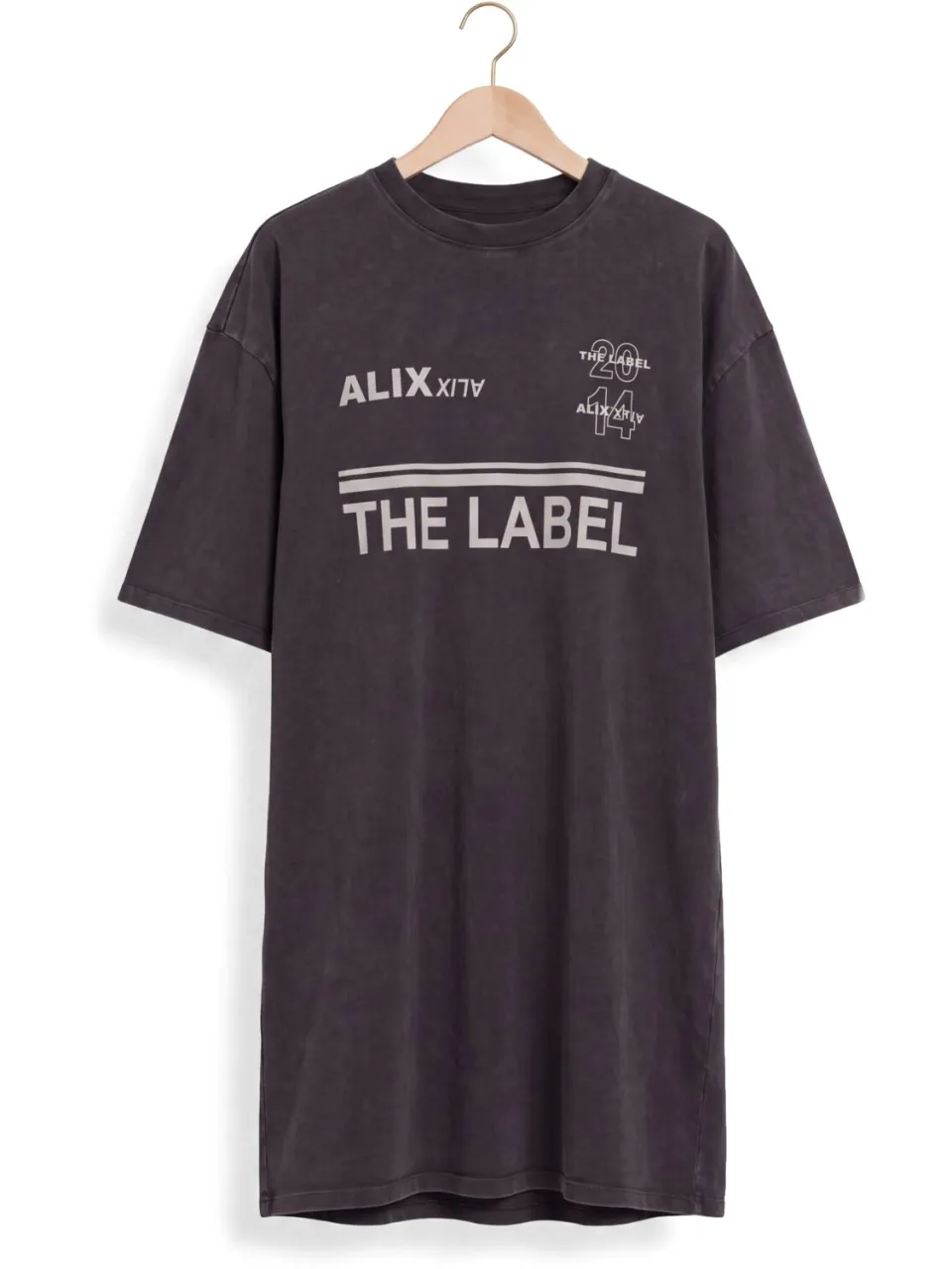 Alix The Label Dames Jurken Ladies Knitted Sleeveless Sporty T-shirt Dress - Donkergrijs, foto 2