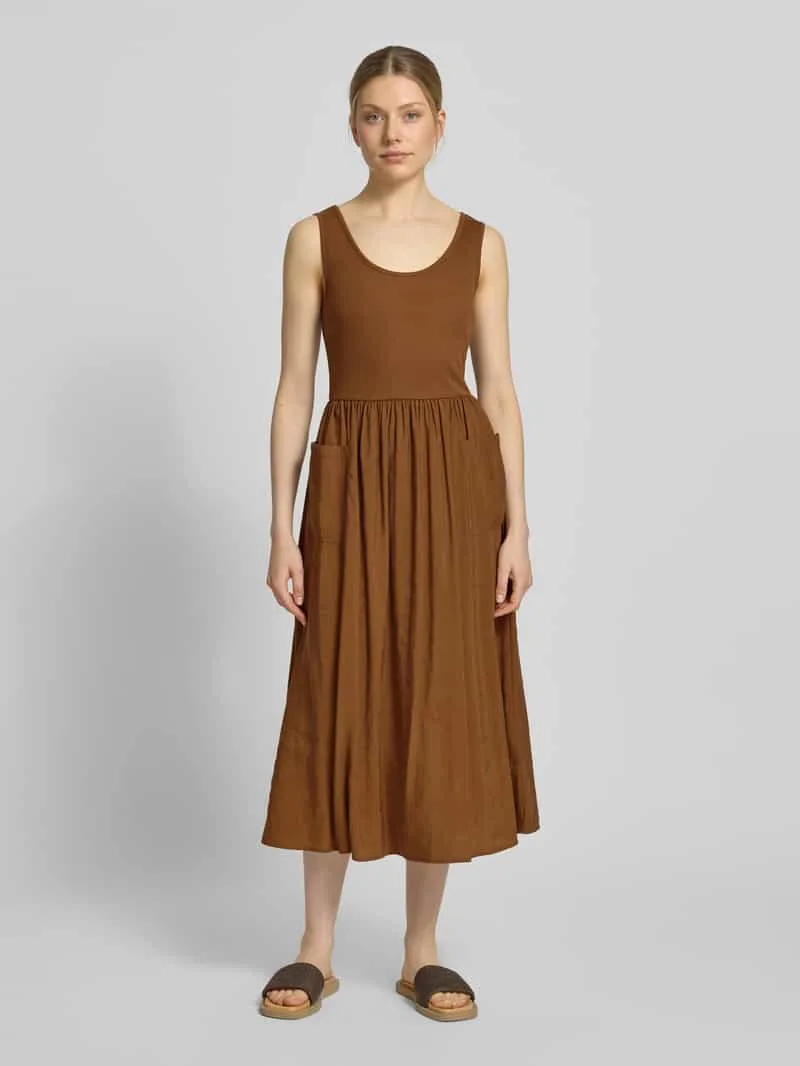 Rich & Royal midi-jurk met opgestikte zakken Cognac