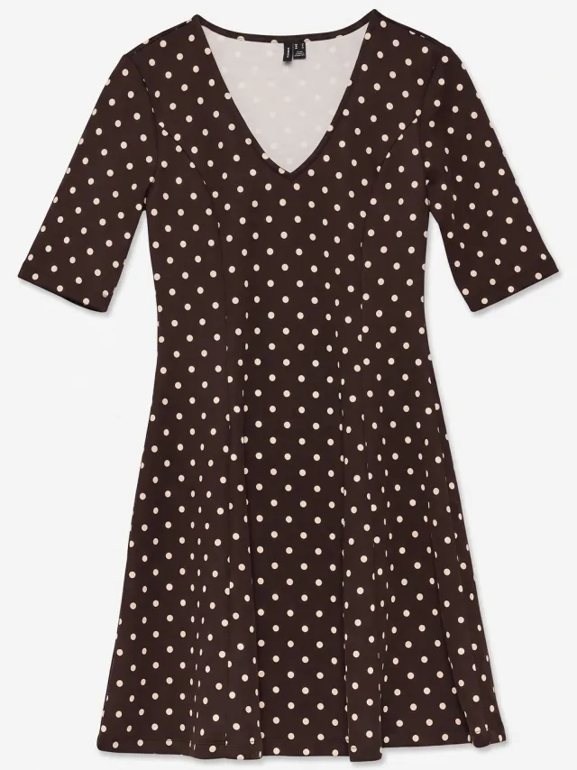Vero Moda Jurk VMSMILLA Korte jurk chocolate torte 2