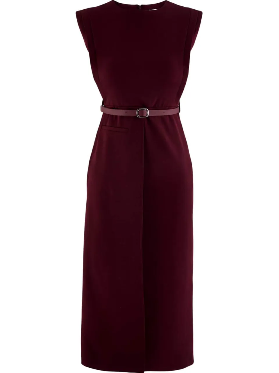 Trendyol TRENDYOLMİLLA Dames Bordeaux Effen Midi Mouwloos Avond / Dagelijks Bodycon Jurken, foto 2