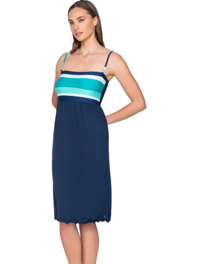 Luna Splendida Jurk Luna Splendida Zomerse jurk met meerdere standen die kan worden omgeslagen Blauw