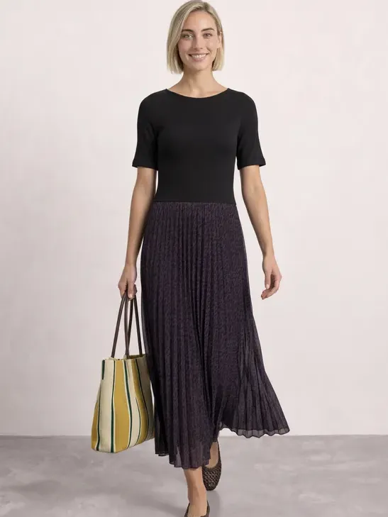 Street One Midi-jurk met geplooide rok en print Rood