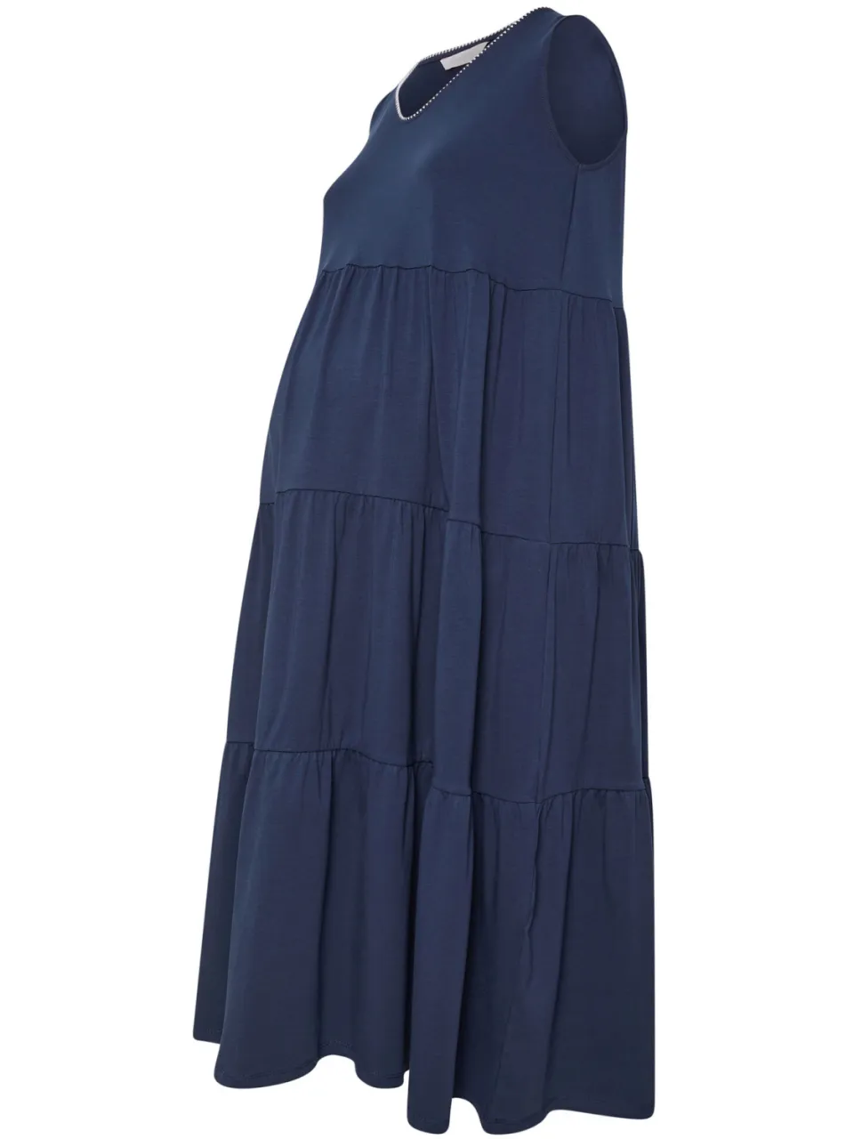 Bump It Up Maternity Lange Gelaagde Jurk Met Stiksels In Donkerblauw blauw, foto 5