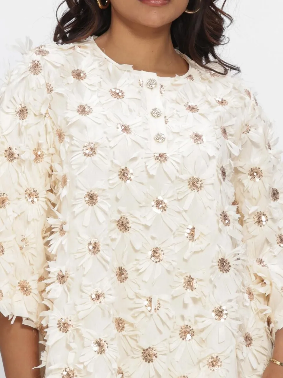 Y.A.S. YAS Dames Jurken Yasabelone 3/4 Dress - Creme, foto 4