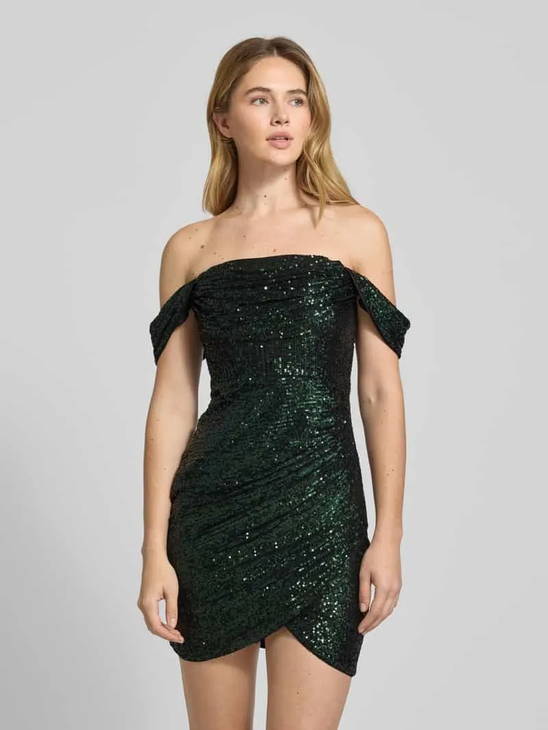 Lipsy Cocktailjurk in off shoulder-look Groen
