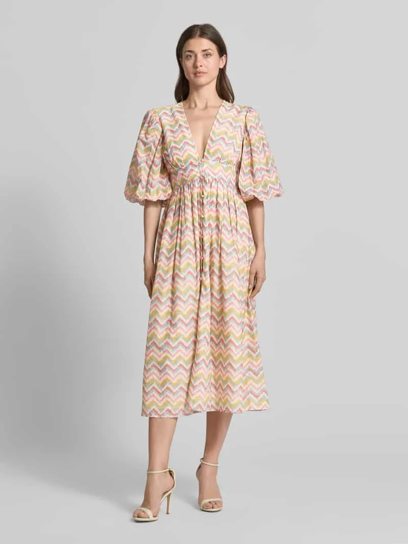 Lace & Beads Cocktailjurk in all-over look met 3/4-mouw Rosé