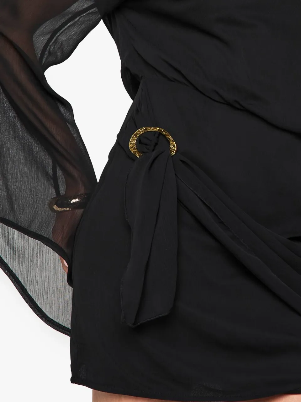 boohoo Dames Trim Riem Wrap Mini Jurk zwart, foto 4