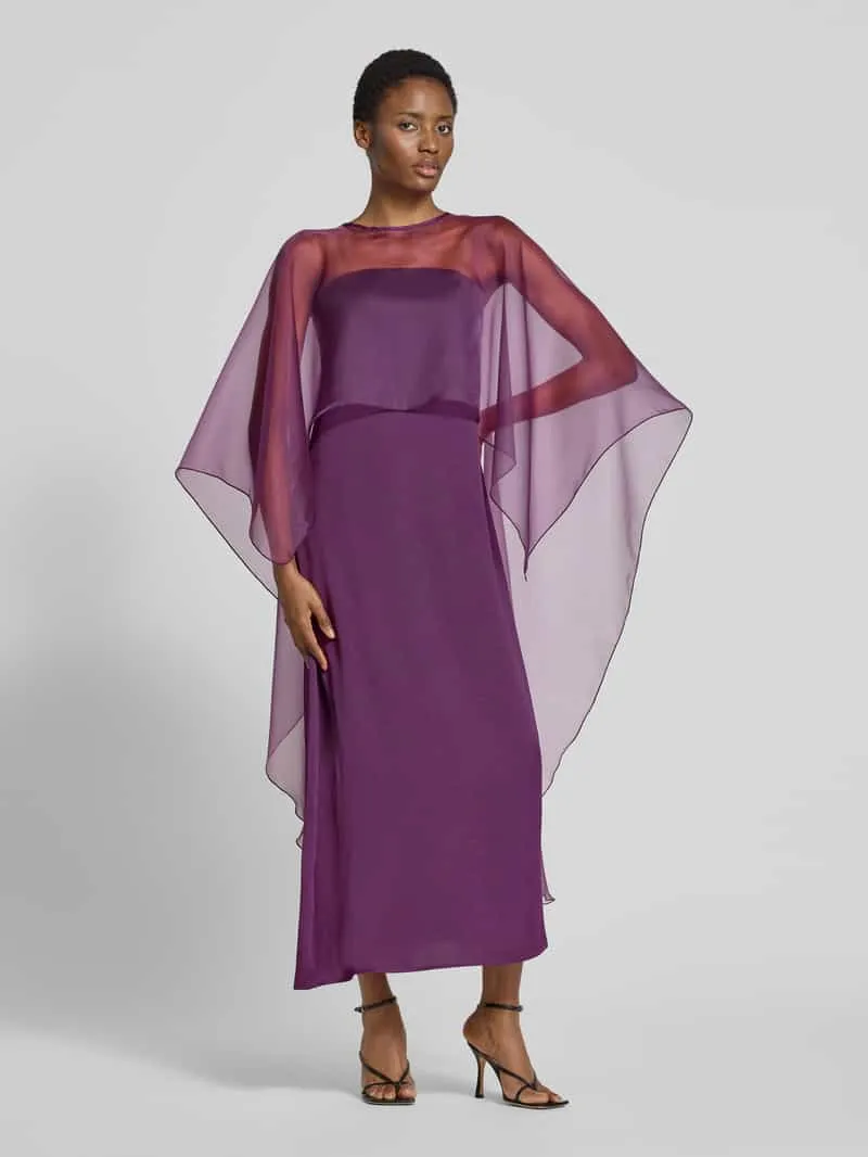 Yas Regular fit maxi-jurk van satijn model 'Vima' aubergine, foto 3