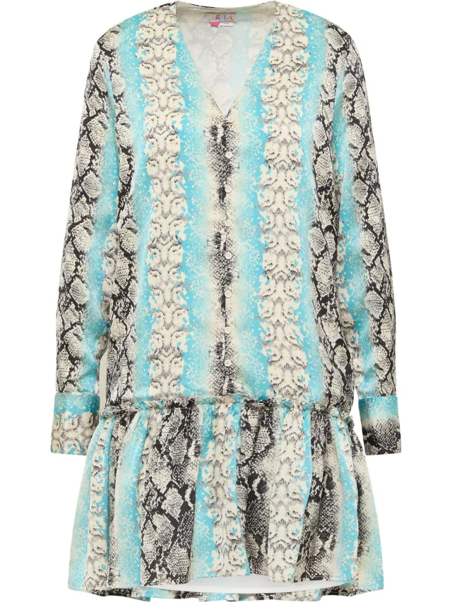 IZIA jurk met reptielenprint gaya blauw, foto 2