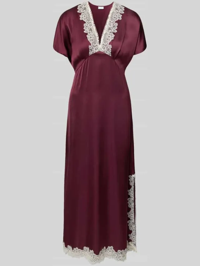 Jake*s Collection Maxi-jurk van viscose met kanten inzet oudroze, foto 2