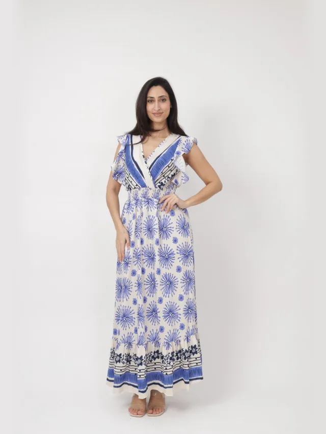 Elara Maxikleid Blue denim
