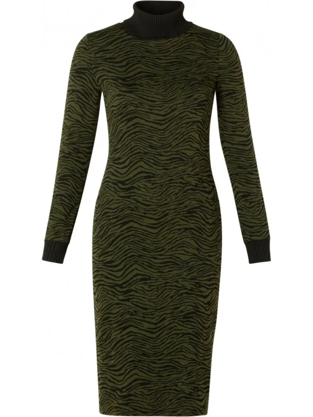 Yesta Vimala Jurk - Army Green/Black - maat 0(46)