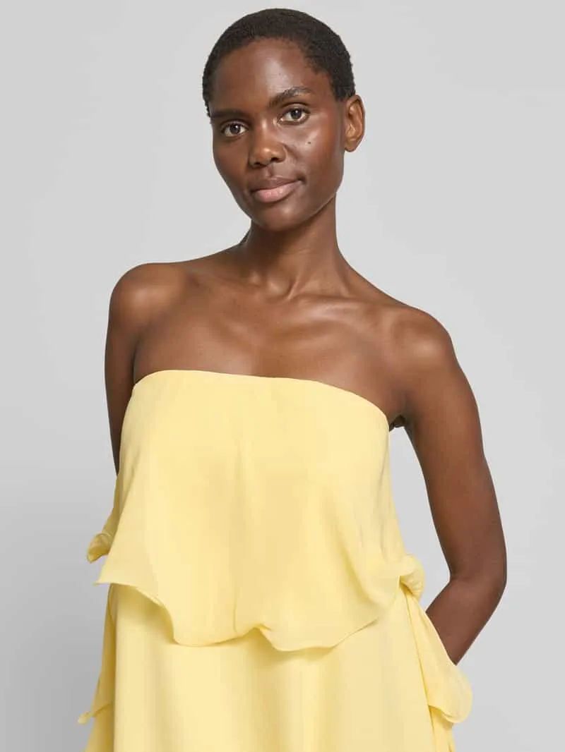 Vero Moda Maxi-jurk van chiffon model 'IRIS' lichtgeel, foto 5