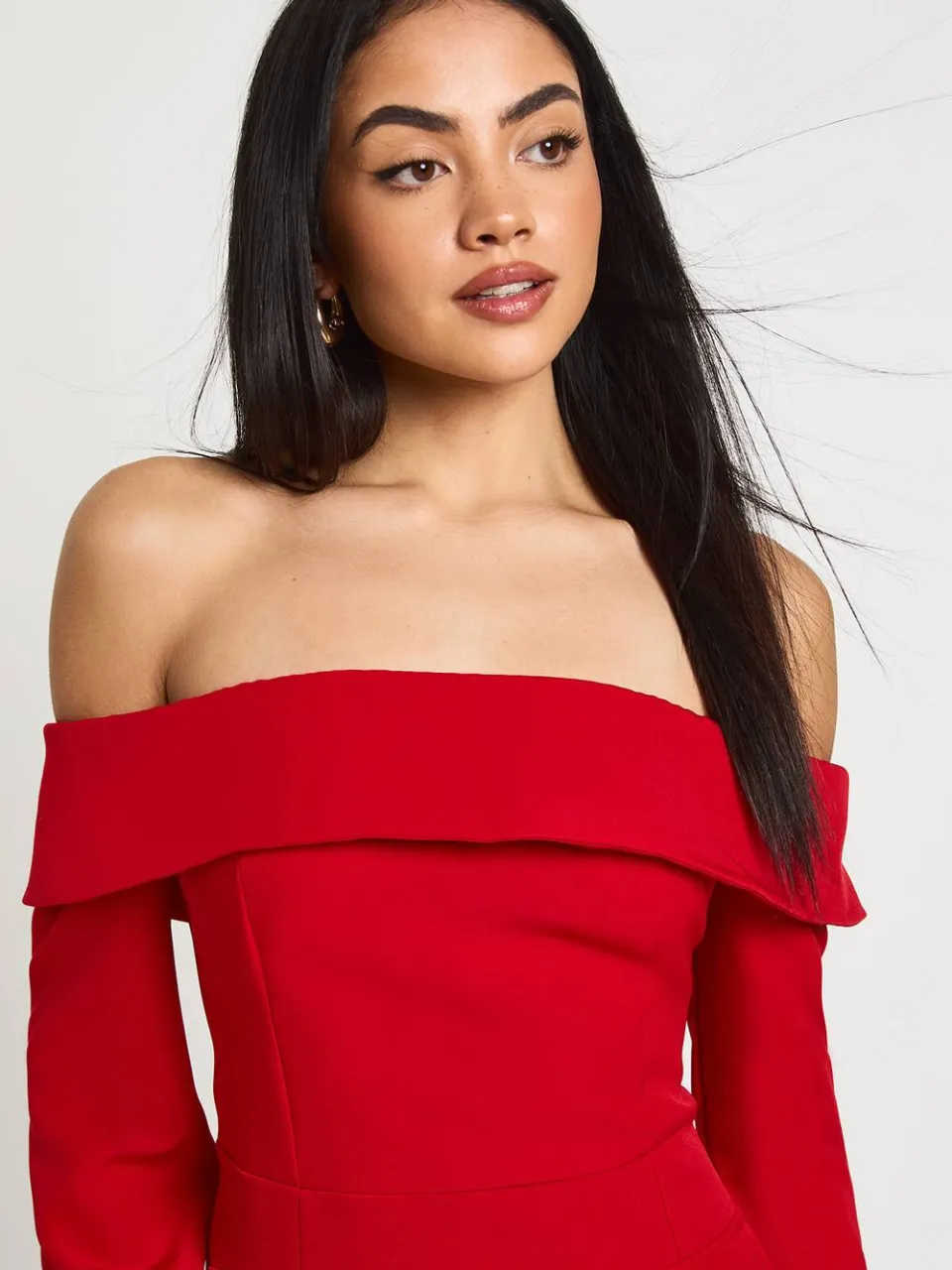boohoo Dames Bardot Gestructureerde Mini Jurk rood, foto 4
