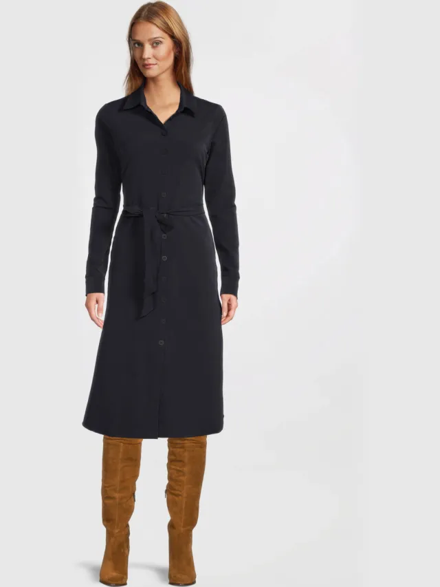 TQ-Amsterdam blousejurk Claudia van travelstof donkerblauw