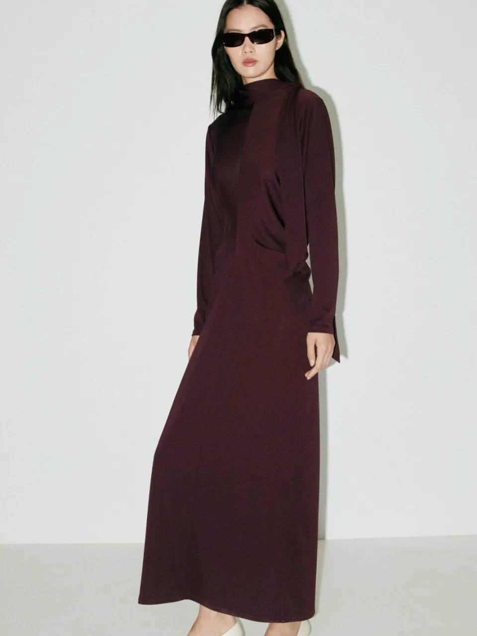 Mango maxi avondjurk - donkerrood
