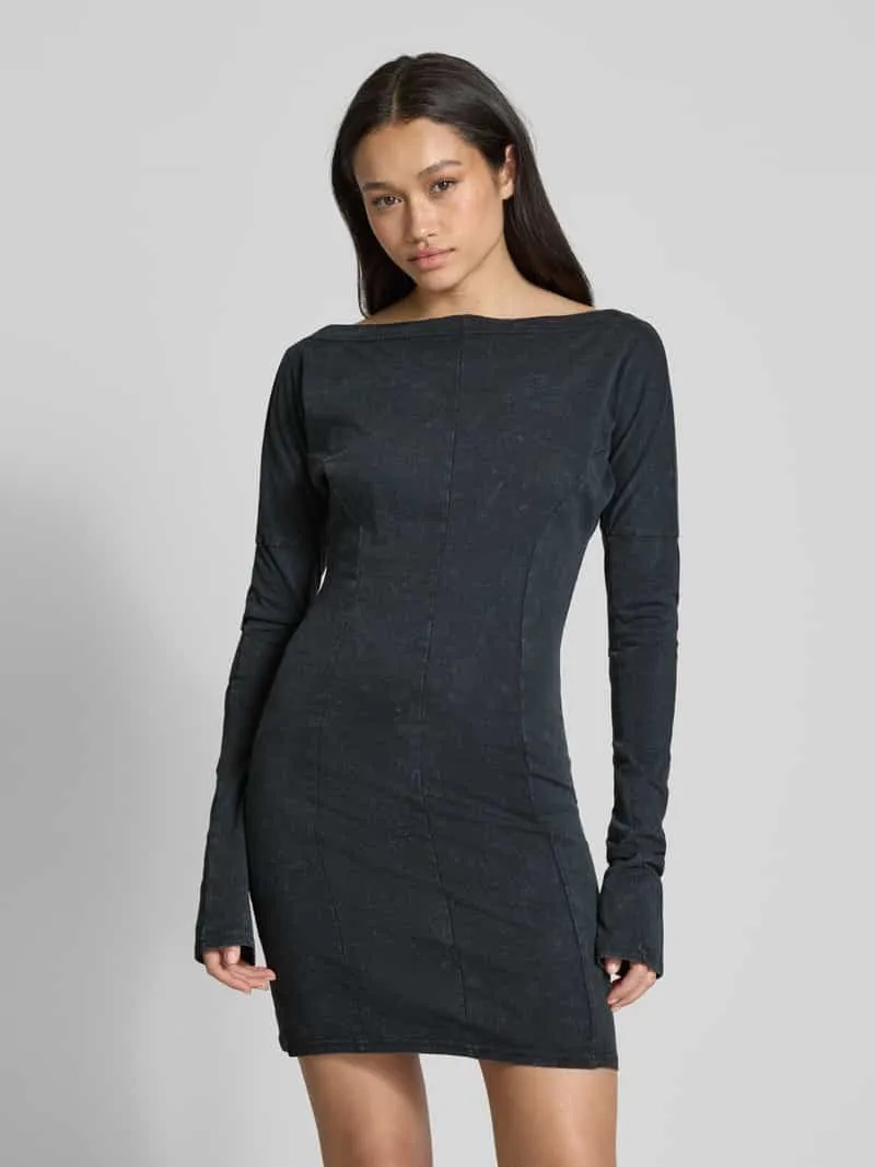 Weekday Mini-jurk met boothals, model 'Robin' Zwart