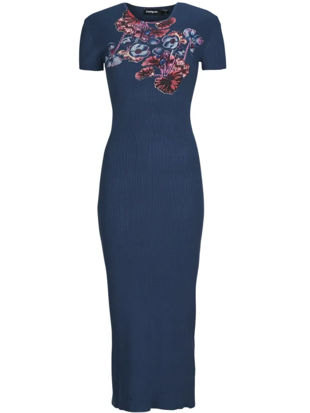 Desigual Lange Jurk Desigual BOTANICAL LACROIX Marine