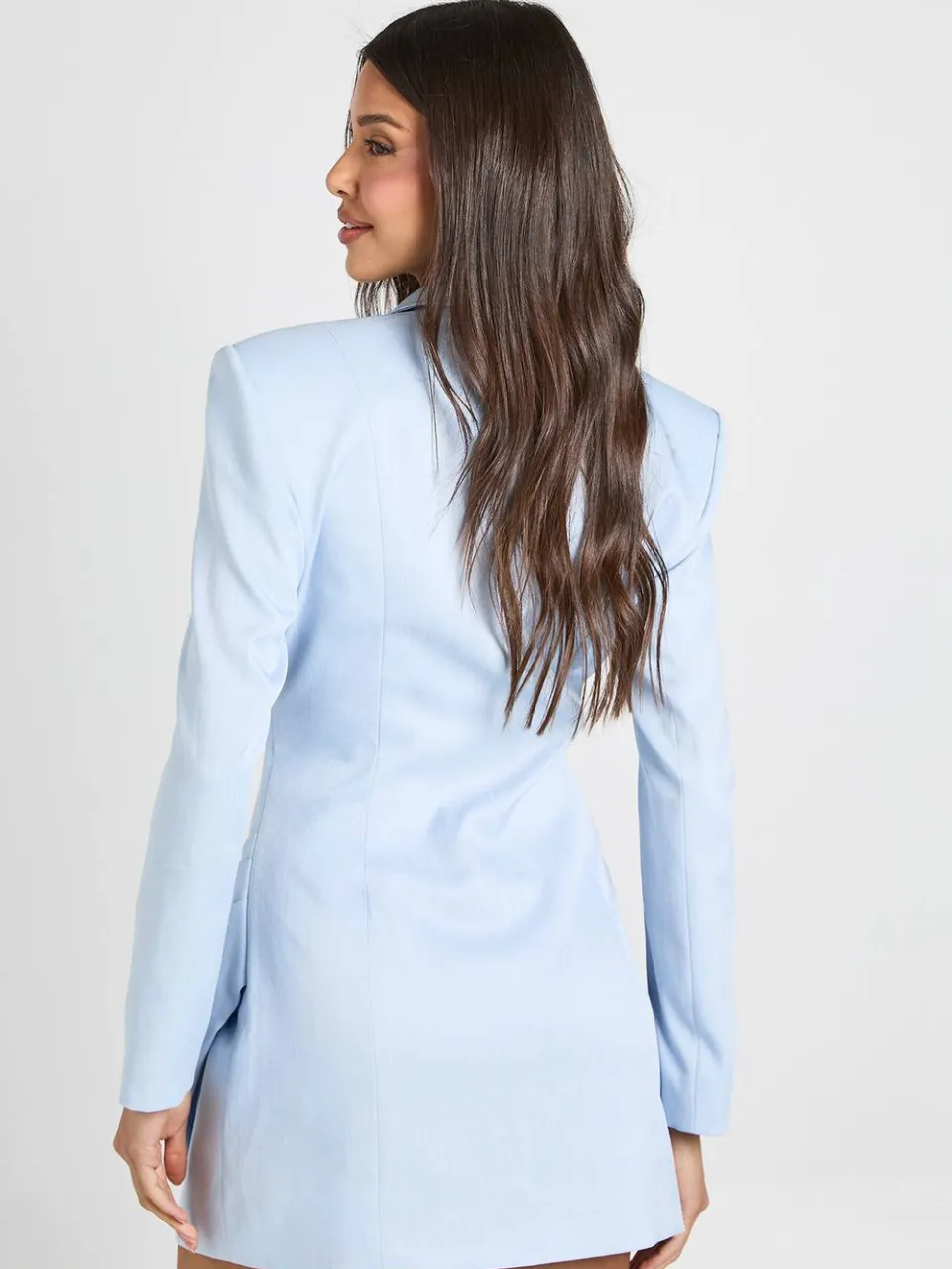 boohoo Dames Gedrapeerde Mini-jurk Met Getailleerde Snit pastelblauw, foto 3