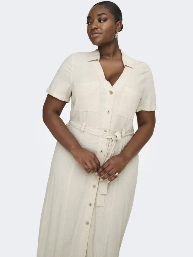 Only Carmakoma blousejurk beige, foto 4