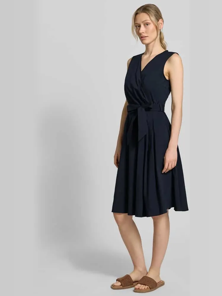 MORE & MORE Jurk met V-hals in wikkel-look marineblauw, foto 3