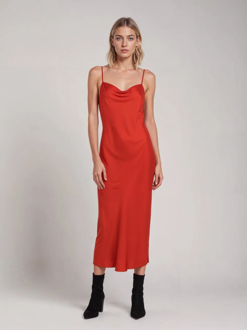 Neu Nomads dames vegan Midi Jurk Cowl Neck Rood, foto 2