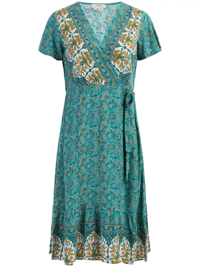 Usha Zomerjurk Dames Turkoois Veelkleurig, foto 2