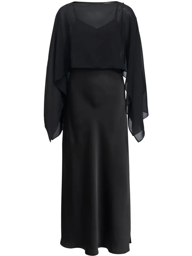 OBJECT COLLECTORS ITEM Object Maxi jurk Doorschijnend cape Black1