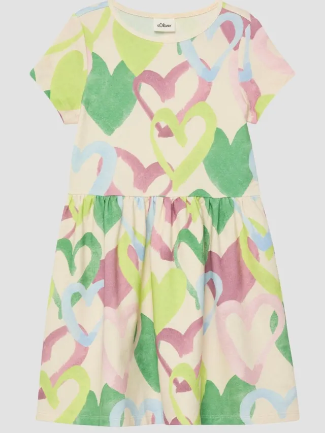 S.Oliver female - Lichtgewicht sweatjurk met all-over print crème
