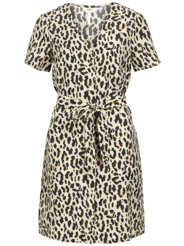 OBJECT COLLECTORS ITEM Object Mini jurk V-hals sandshell 1