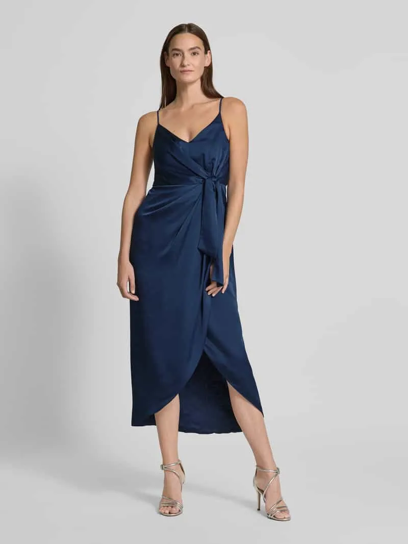 Jake*s Cocktail Cocktailjurk met knoopdetail Marineblauw
