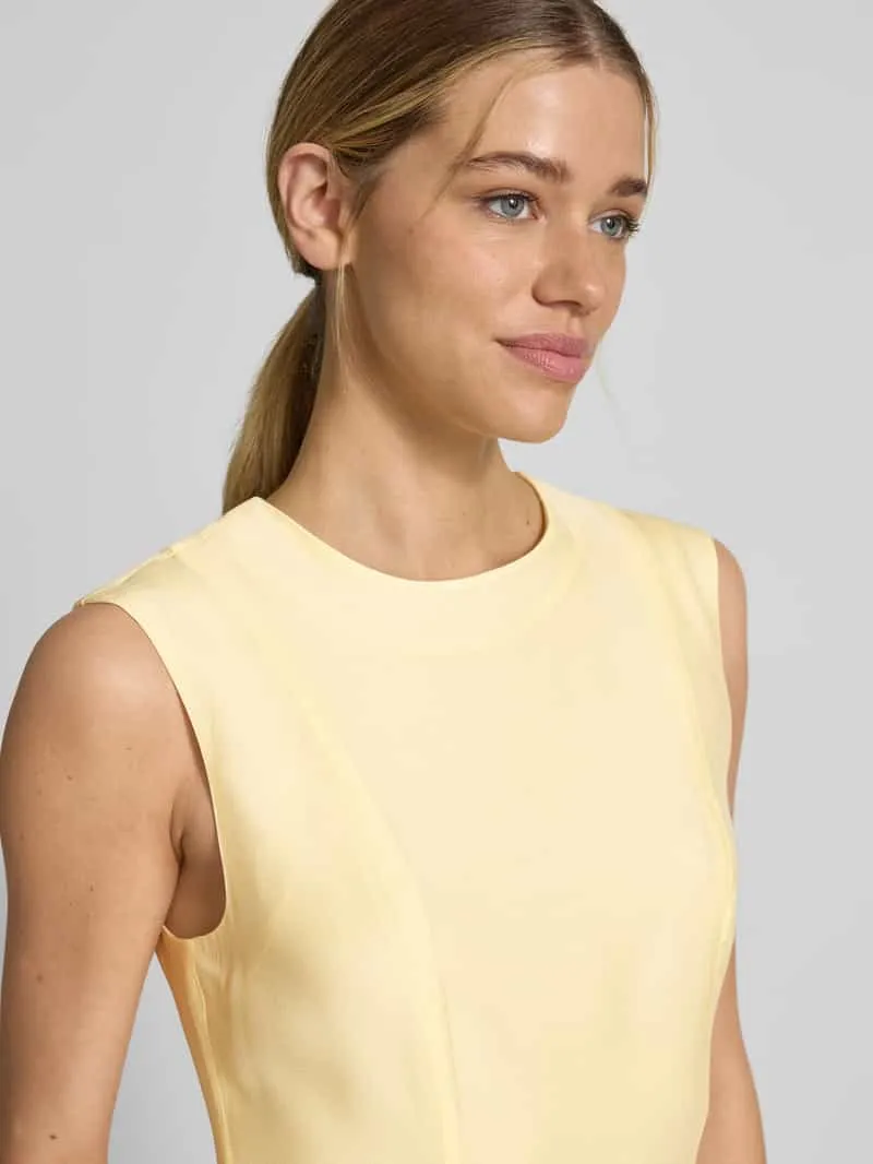 Yas Bubble jurk met ronde hals model 'KRISSI' geel, foto 5