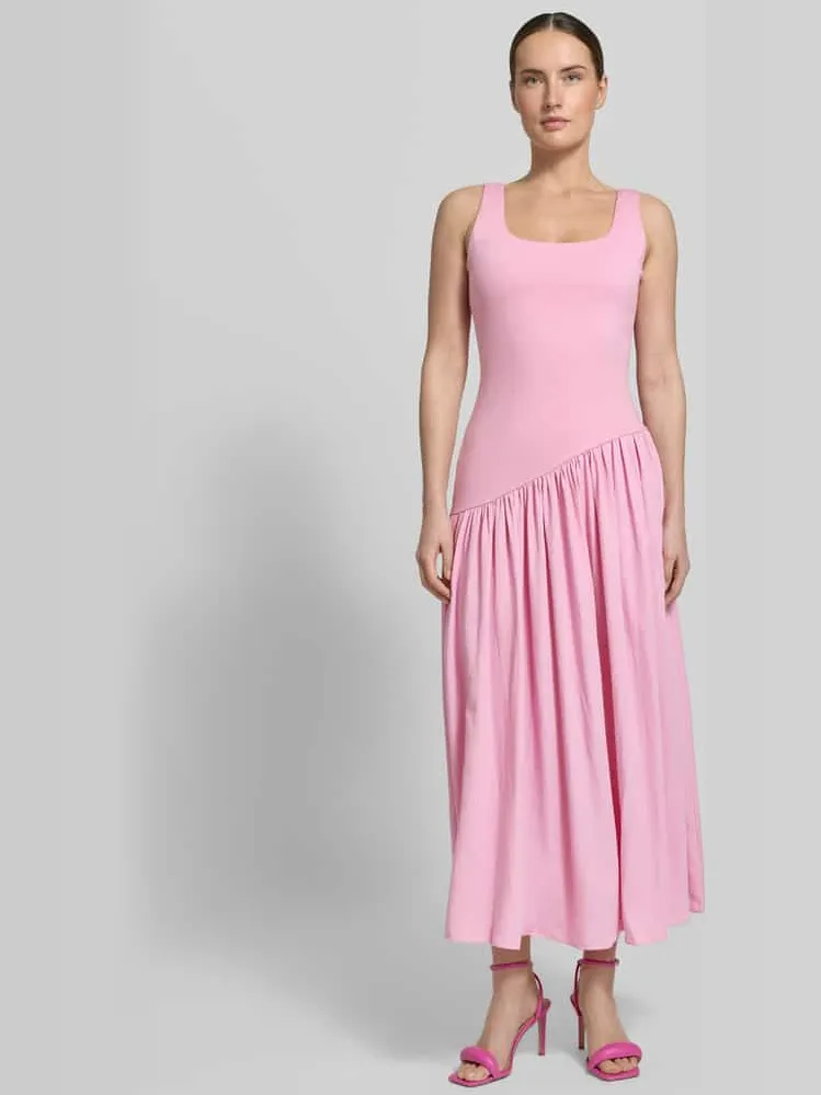 Little Mistress midi-jurk met vierkante hals Roze