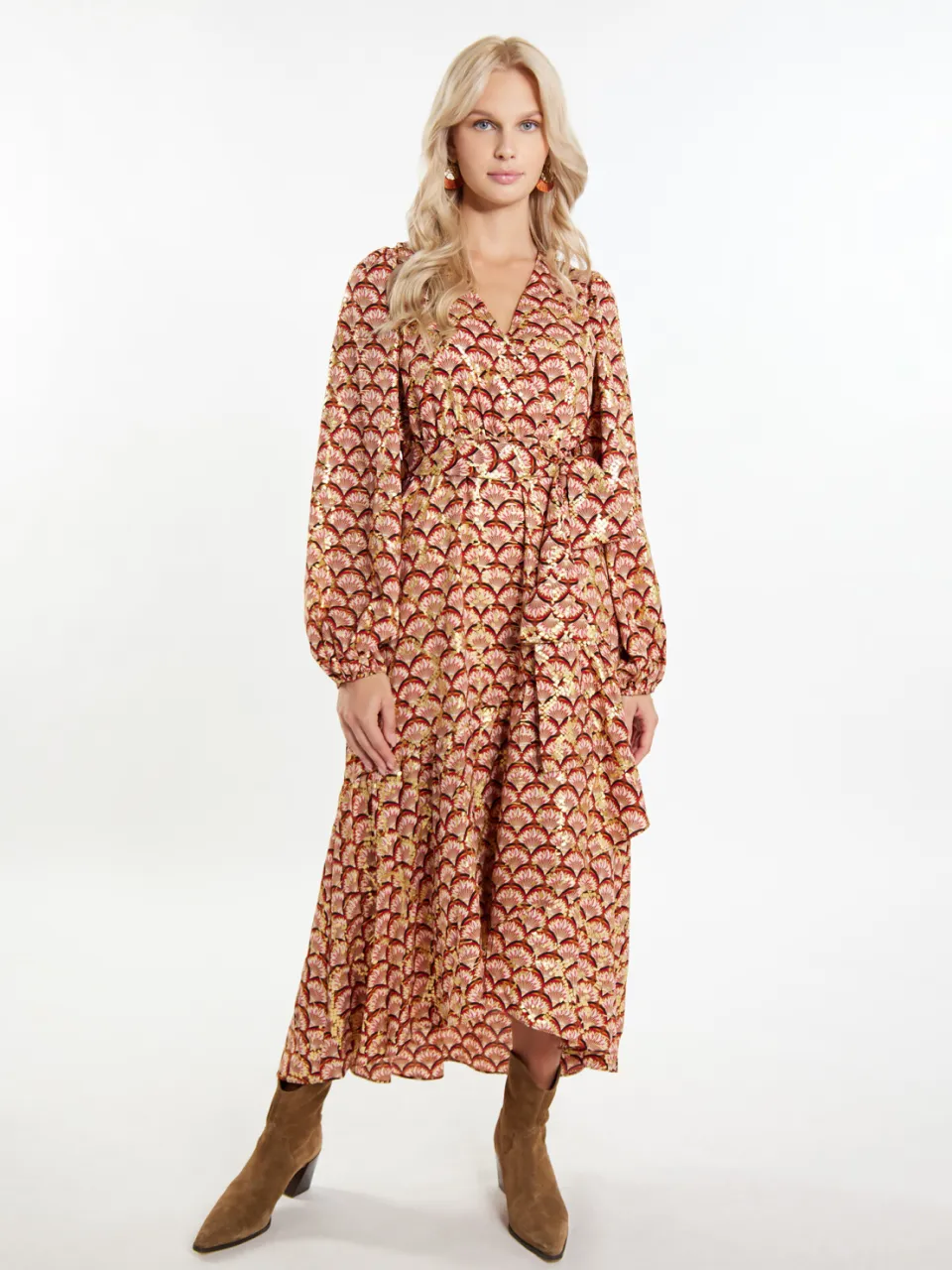 IZIA Maxi-jurk met print Dames Camel Veelkleurig