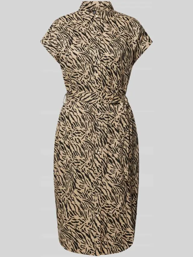 Pieces Midi-jurk met all-over print, model 'NYA' zand, foto 2