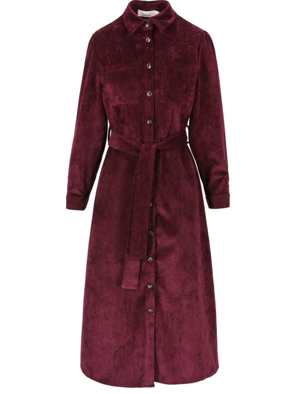 LOLALIZA fluwelen midi blousejurk - aubergine, foto 3