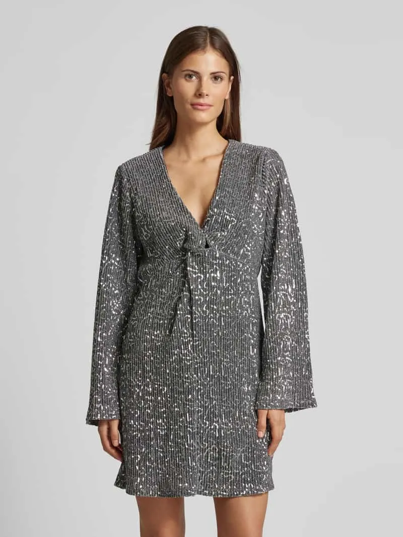 Vila Mini-jurk met pailletten, model 'SANADU' Zilver