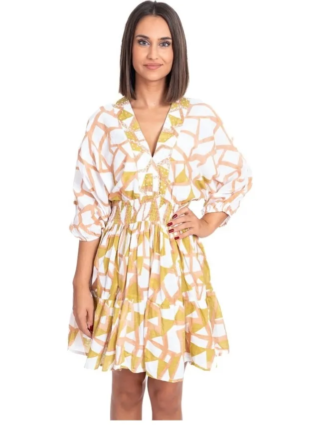 Isla Bonita By Sigris Korte Jurk Isla Bonita By Sigris Korte Jurk Goud