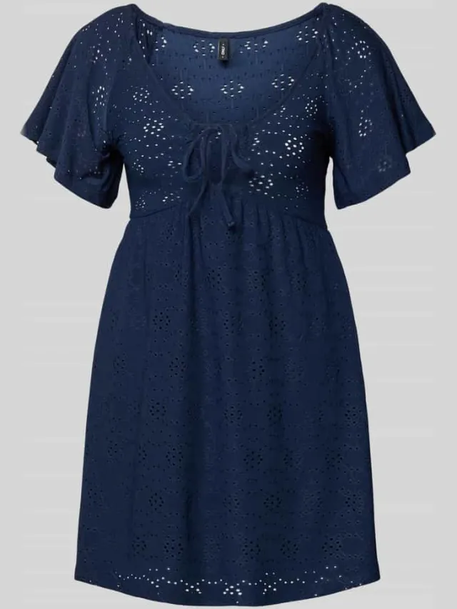 Only Getailleerde vrijetijdsjurk met etskanteffect model 'SMILLA' marineblauw, foto 2