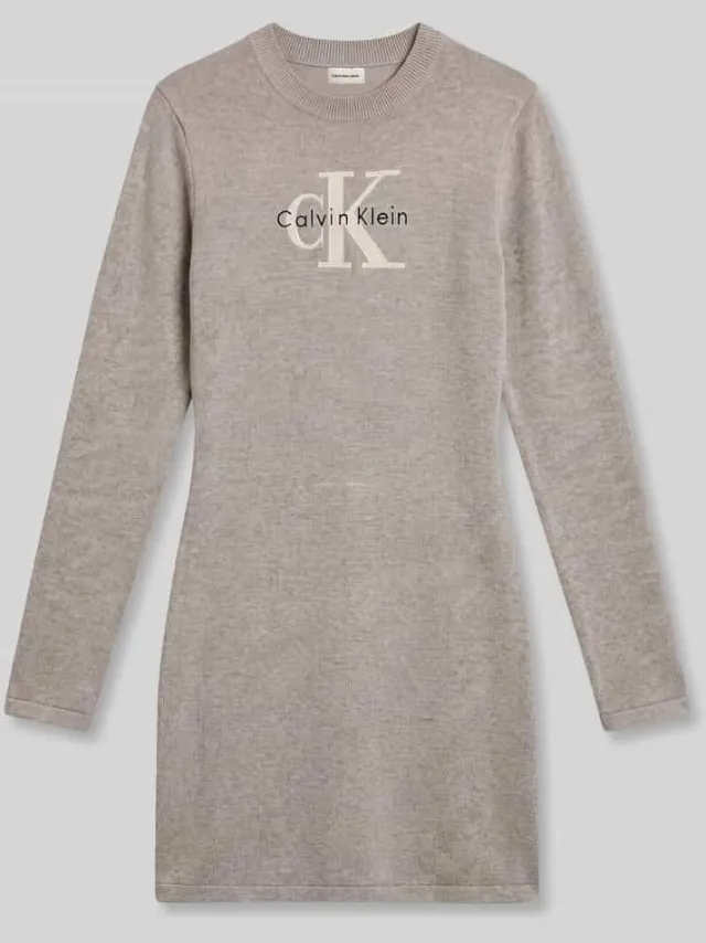 Calvin Klein Slim fit vrijetijdsjurk van puur katoen middengrijs gemêleerd, foto 2