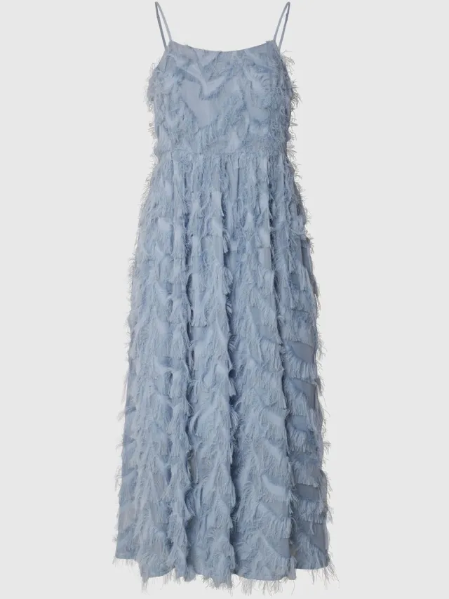 Selected WOMEN Slfmyline Regular Midi Strap Dress Dames - Jurk - Lichtblauw