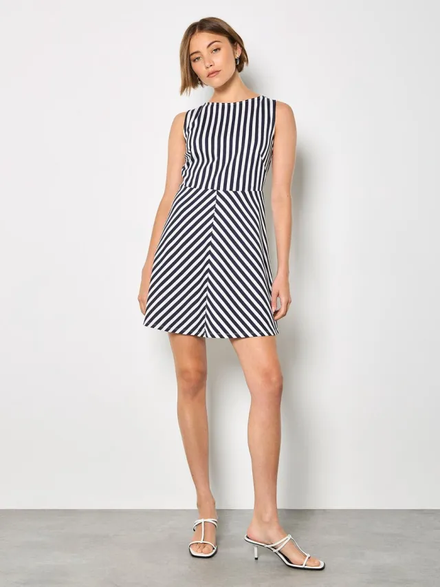 Apricot Mini-jurk van gestreept jersey Marine