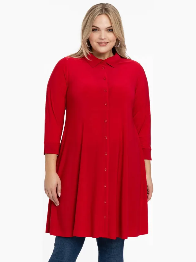 Yoek blousejurk rood