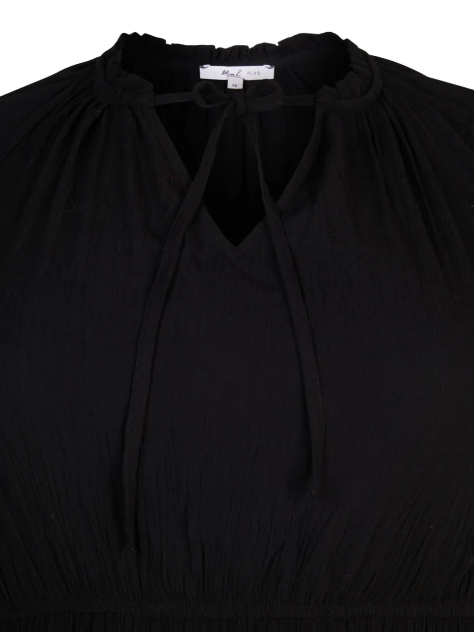 Miss Etam Plus viscose midi jurk met plooien - zwart, foto 4
