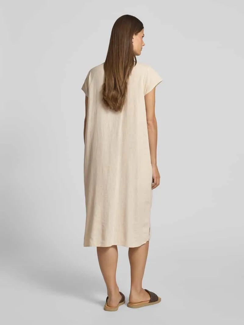 Soyaconcept Knielange jurk van een mix van linnen en viscose, model 'Ina' zand, foto 4