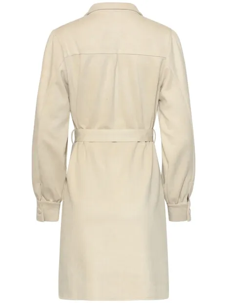 Smashed Lemon Suèdelook blousejurk met ceintuur ecru, foto 2