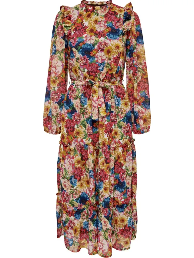 Only ONLSTAR L/S MIDI DRESS PTM Dames Jurk Chai Tea